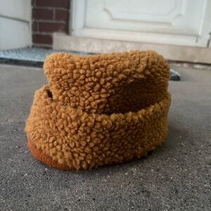 Brown fuzzy hat